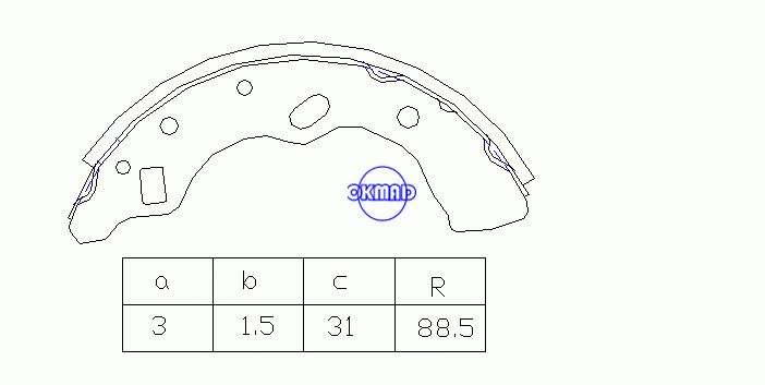 MAZDA 121 II (DB) Sapatas de freio a tambor OEM: D1Y2-26-38Z MK3387 FSB538 GS8581, OK-BS424